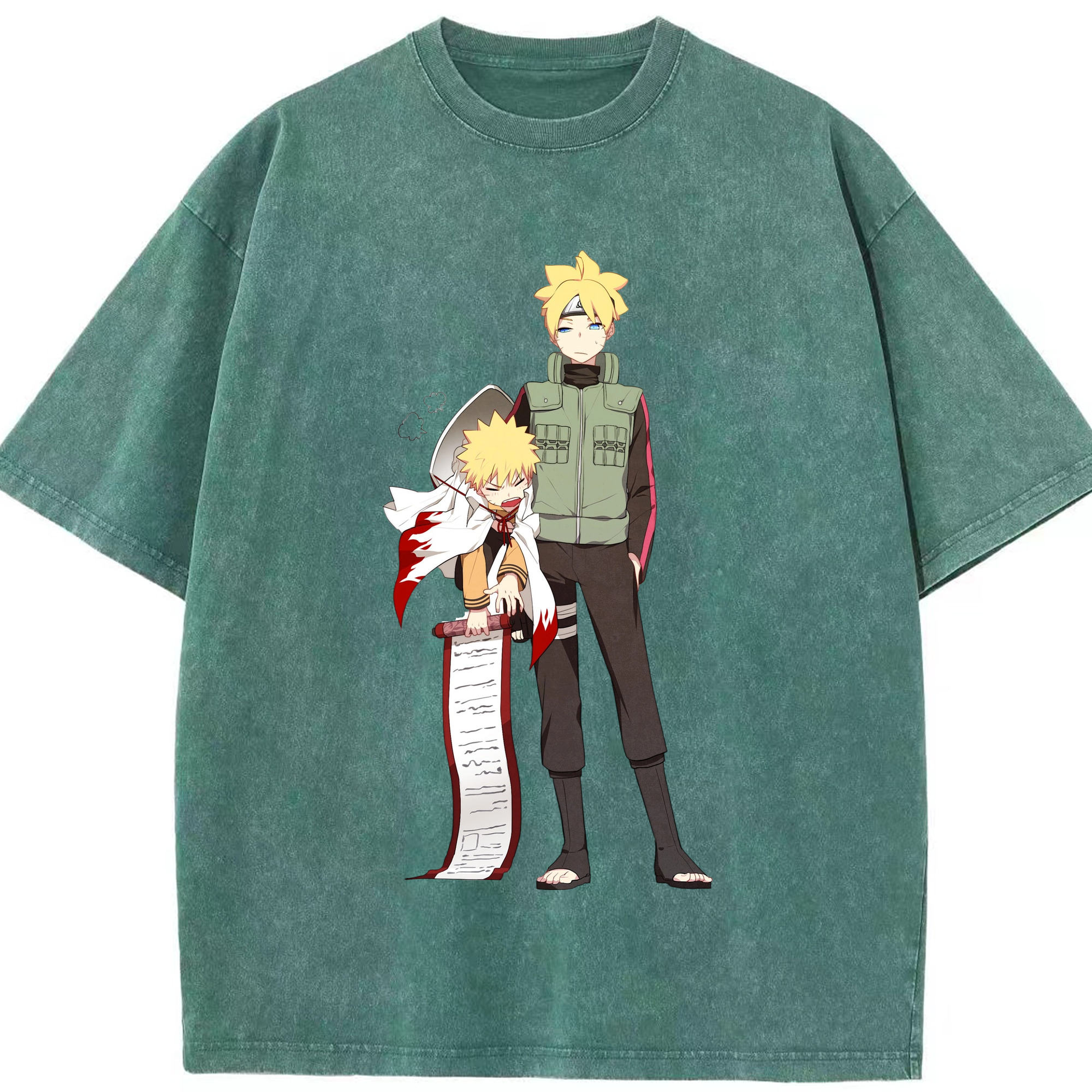 （画像用） NARUTO -ナルト- 波風 ミナト Namikaze Minato 綿100% ヴィンテージ風 半袖Tシャツ（フロントプリント）